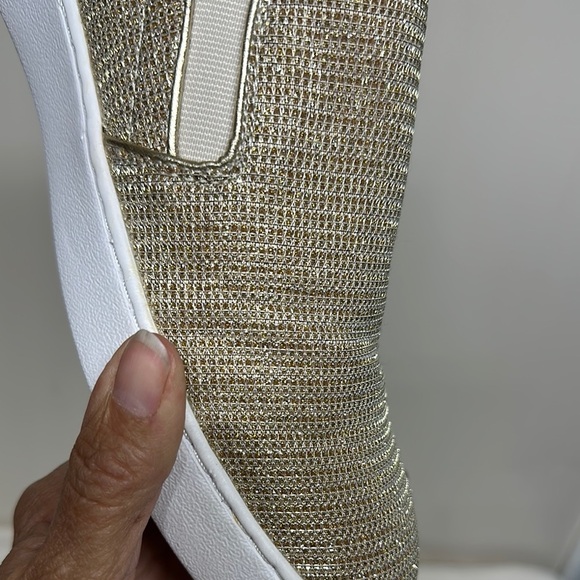 Michael Kors Gold Slip-On Loafers - Picture 3 of 13